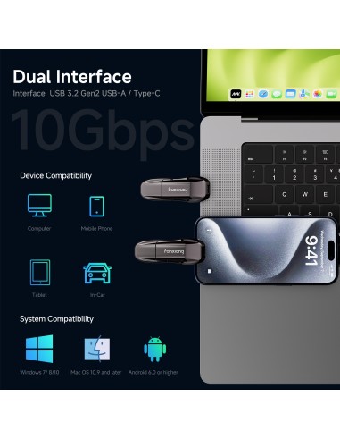 MEMORIA DE DOBLE CONECTIBIDAD USB 3.2 Gen2 USB-A Type-C 10Gbps